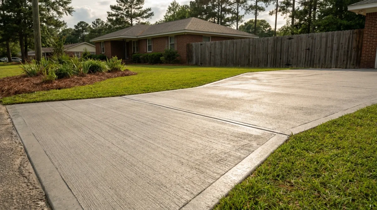 Broom finish driveway in Cumberland County