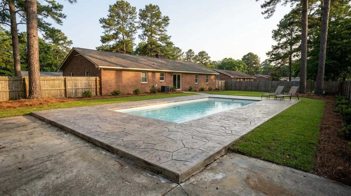 Pool Deck Installation (3) project in Raeford NC