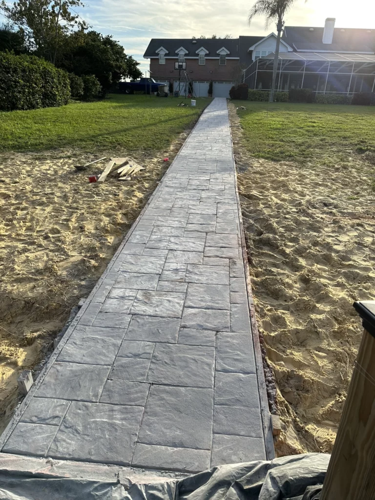 long stamped concrete sidewalk in fayetteville nc